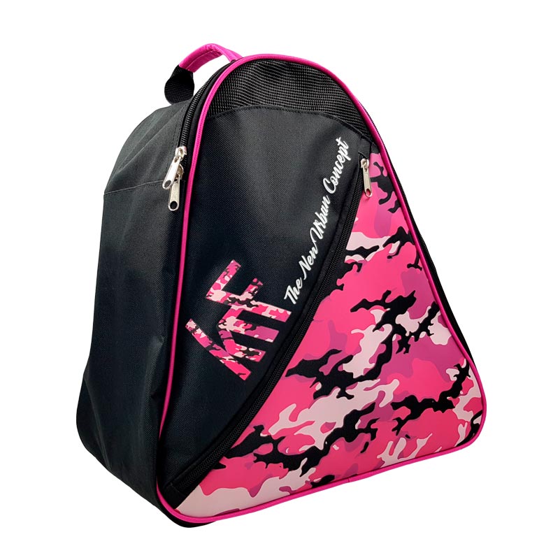 BOLSA MOCHILA PATINES CAMUFLAJE ROSA